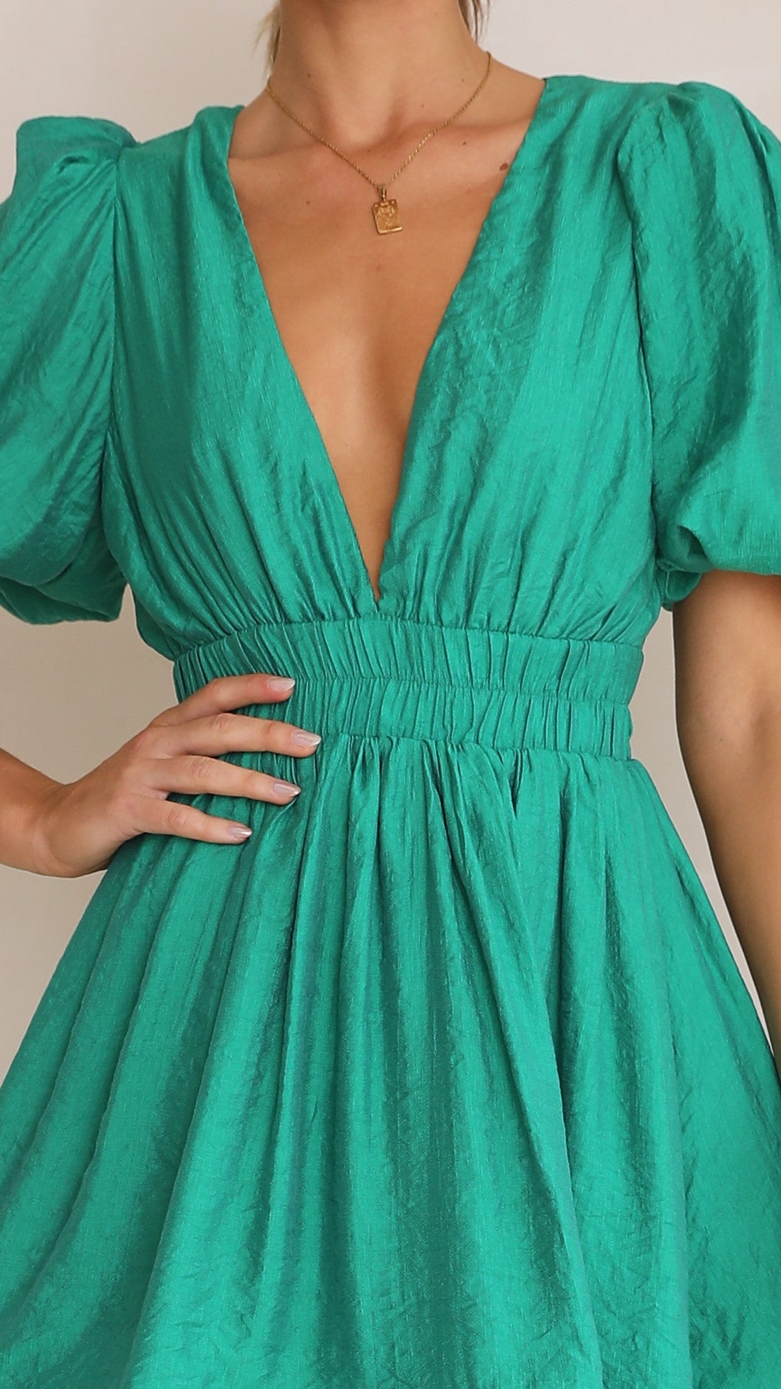 Erin Mini Dress - Emerald - Billy J