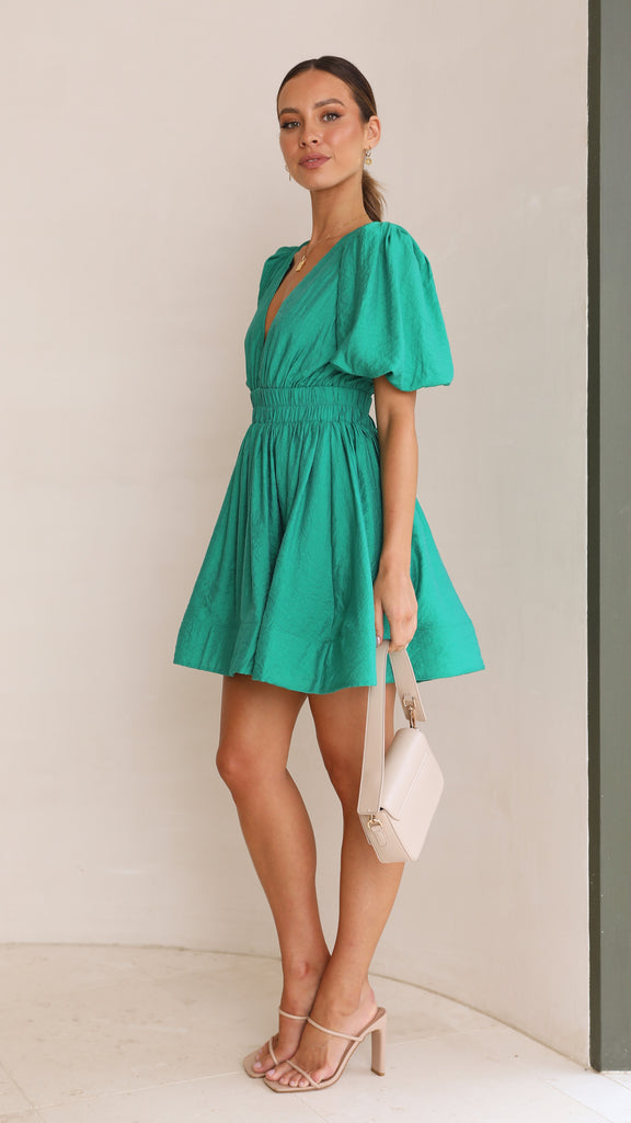 Erin Mini Dress - Emerald - Billy J