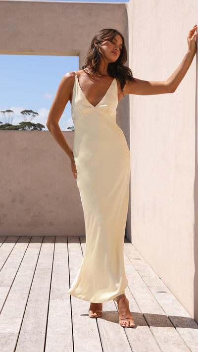 Load image into Gallery viewer, Ziah Maxi Dress - Yellow - Billy J
