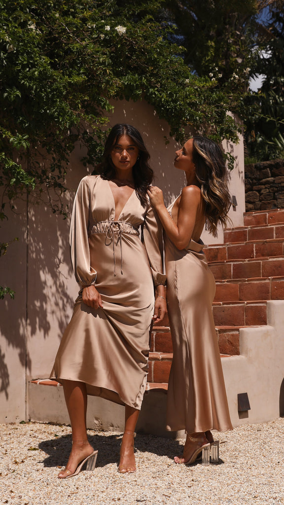 Amara Maxi Dress - Latte - Billy J