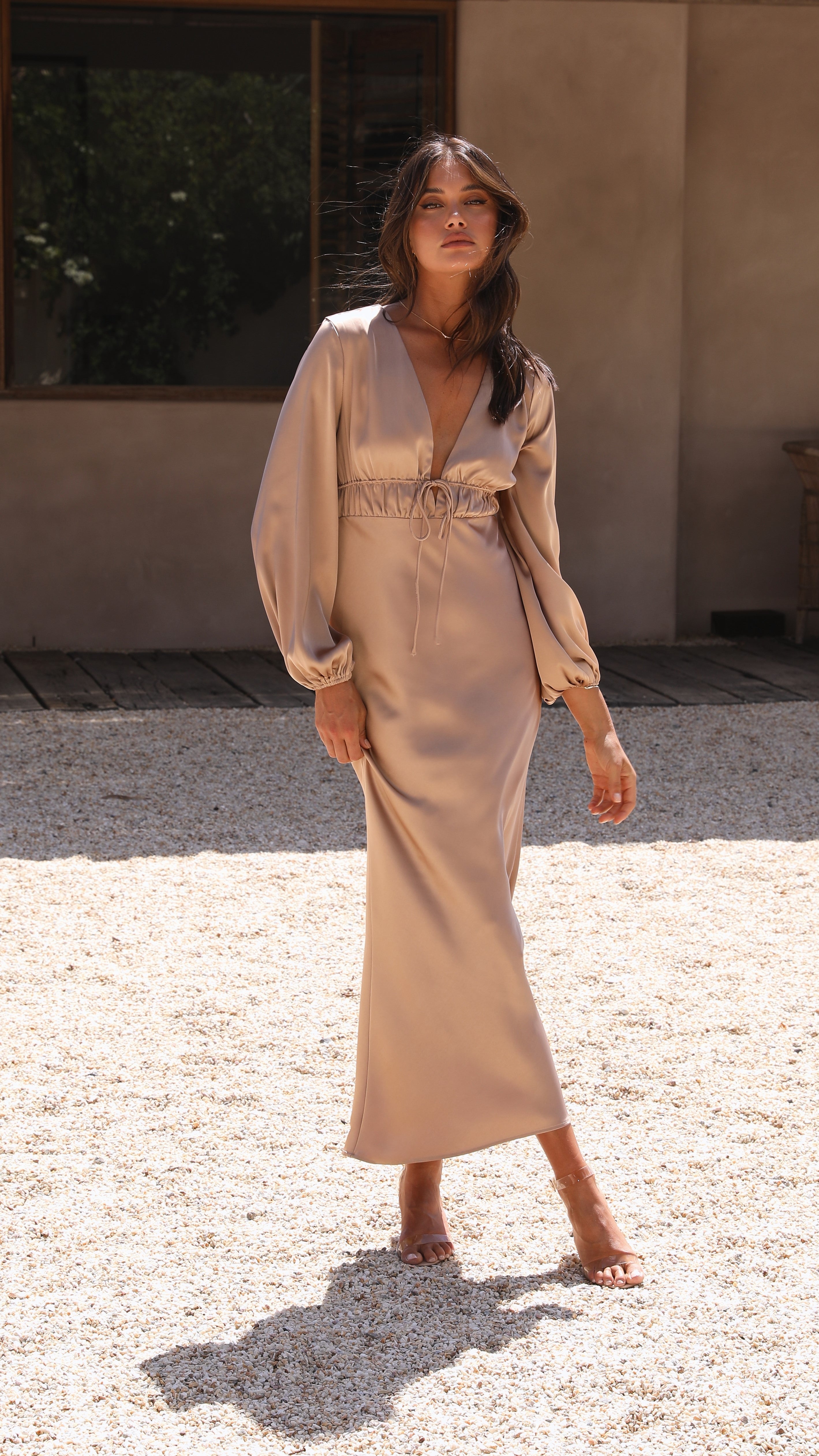 Amara Maxi Dress - Latte - Billy J