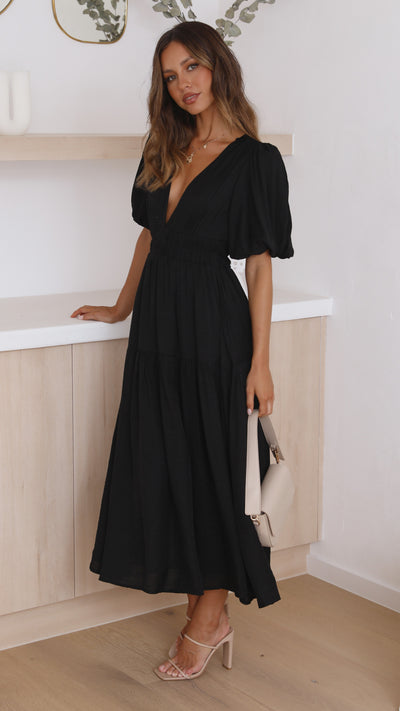 Load image into Gallery viewer, Erin Midi Dress - Black - Billy J
