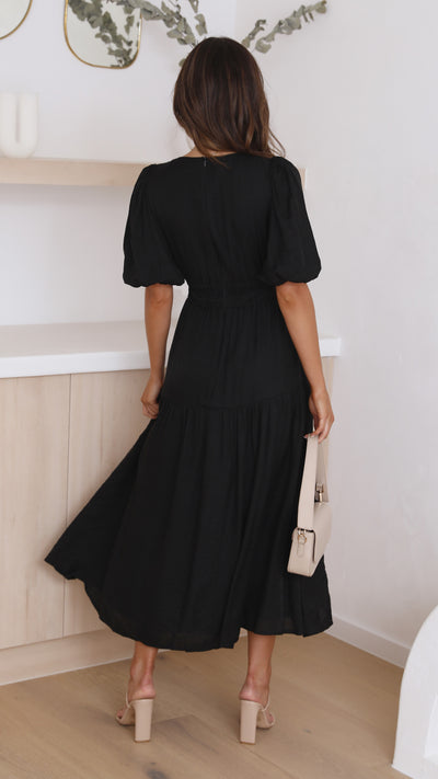 Load image into Gallery viewer, Erin Midi Dress - Black - Billy J
