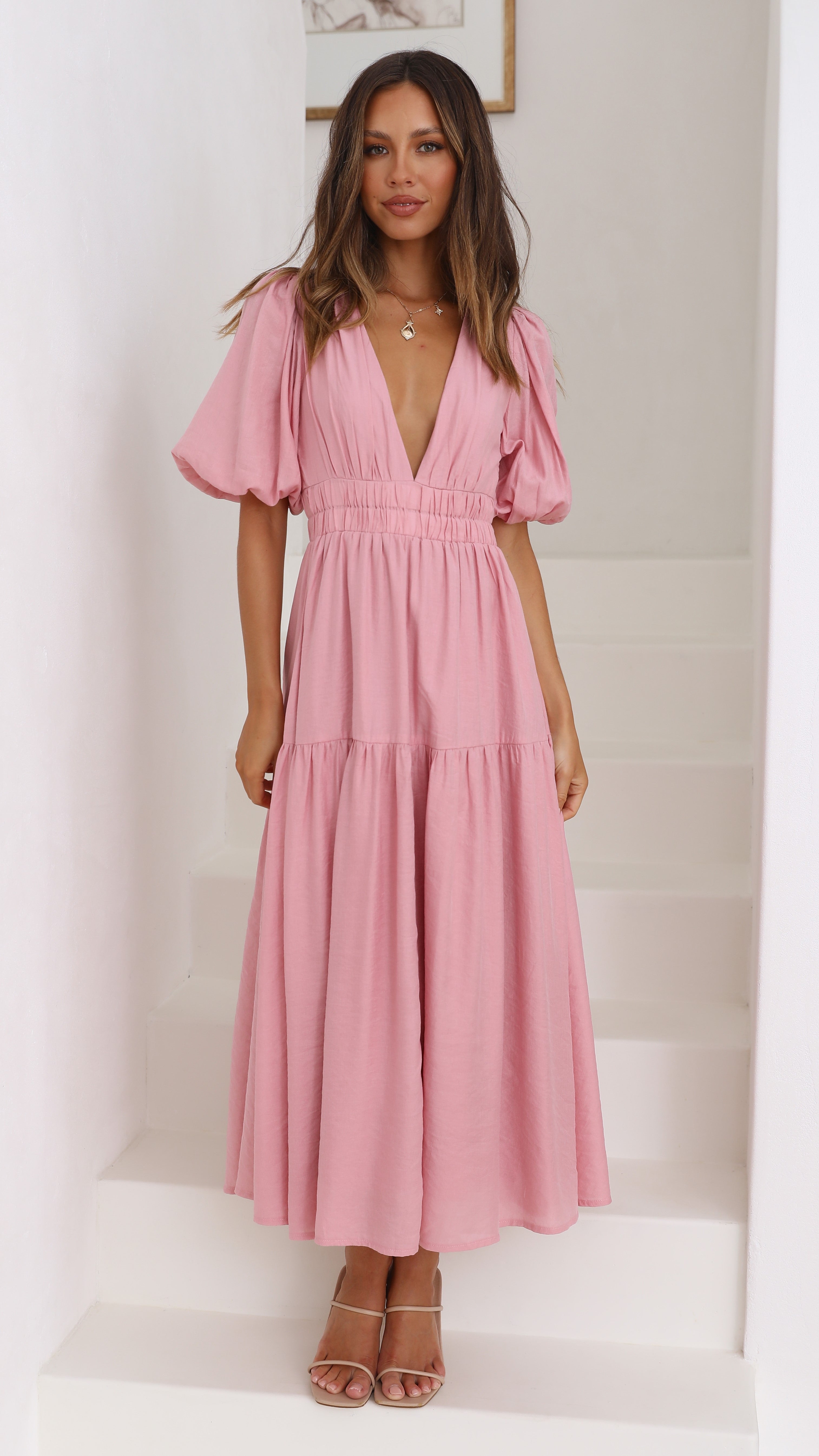 Erin Midi Dress - Soft Pink - Billy J