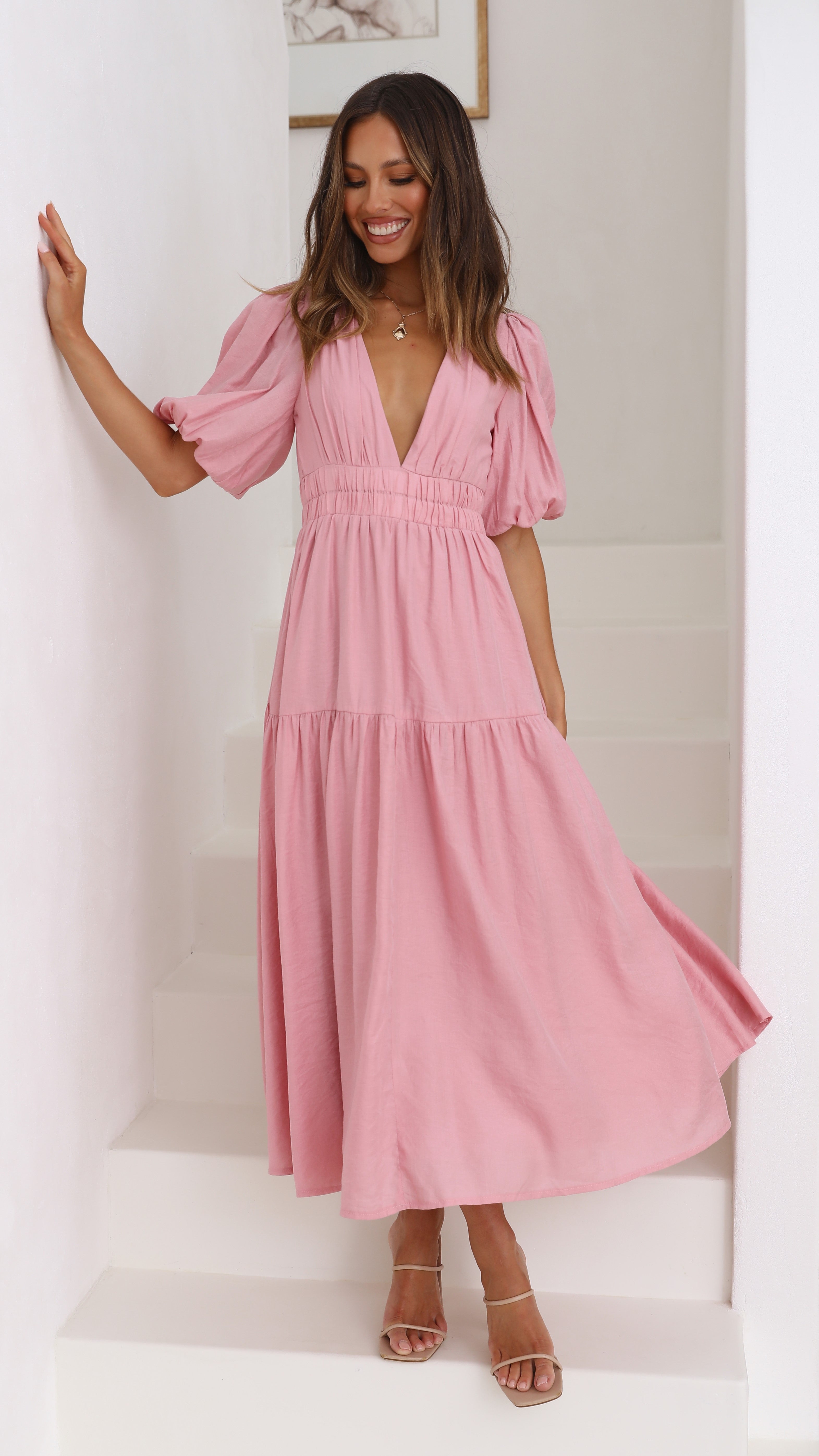 Erin Midi Dress - Soft Pink - Billy J