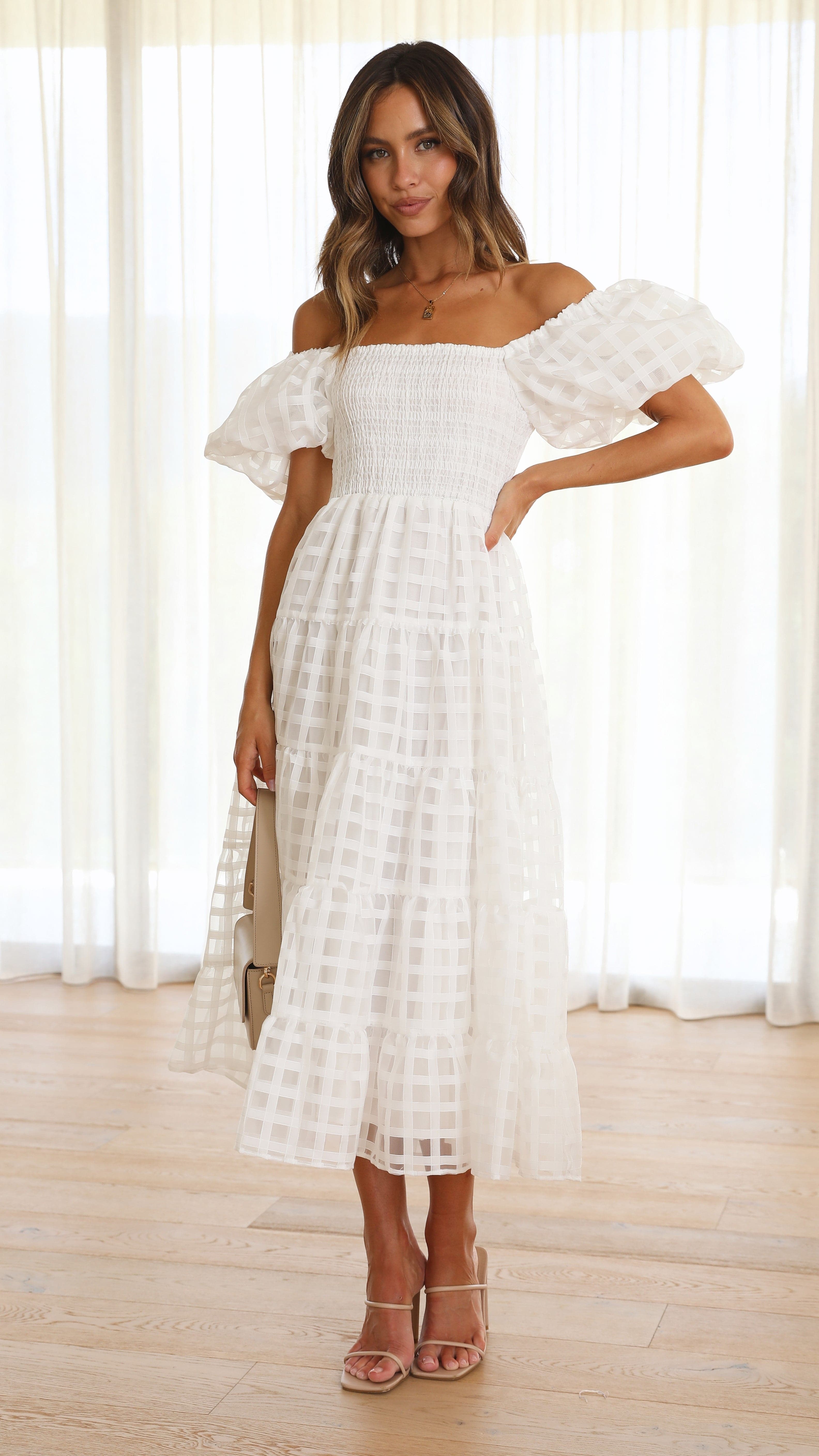 Deemi Maxi Dress - White - Billy J