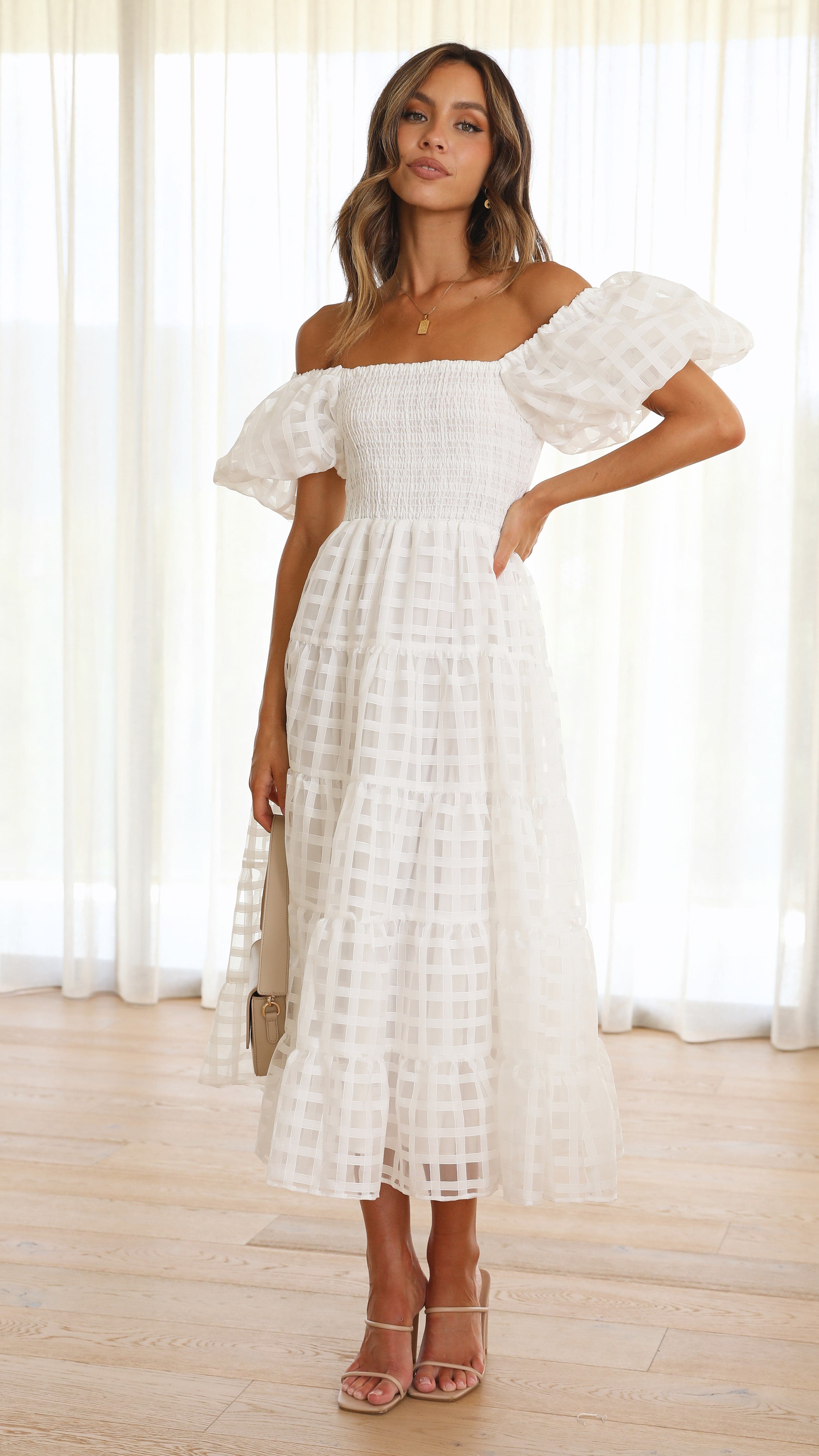 Deemi Maxi Dress - White - Billy J