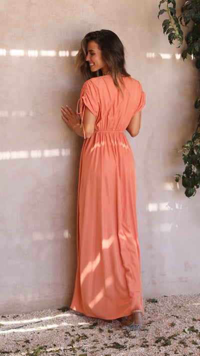 Load image into Gallery viewer, Marilyn Maxi Dress - Tangerine - Billy J
