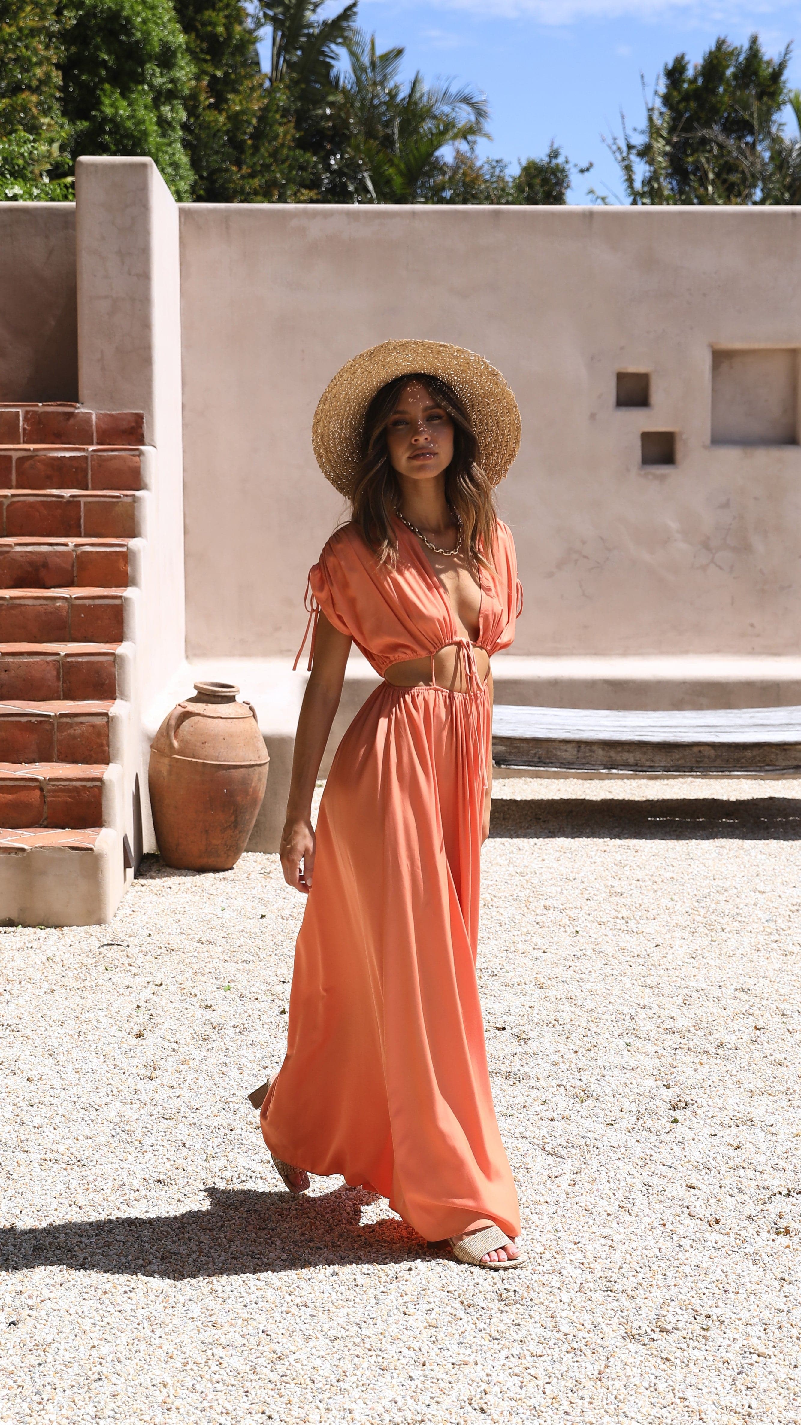 Marilyn Maxi Dress - Tangerine - Billy J