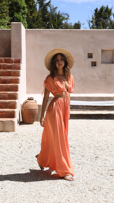 Load image into Gallery viewer, Marilyn Maxi Dress - Tangerine - Billy J
