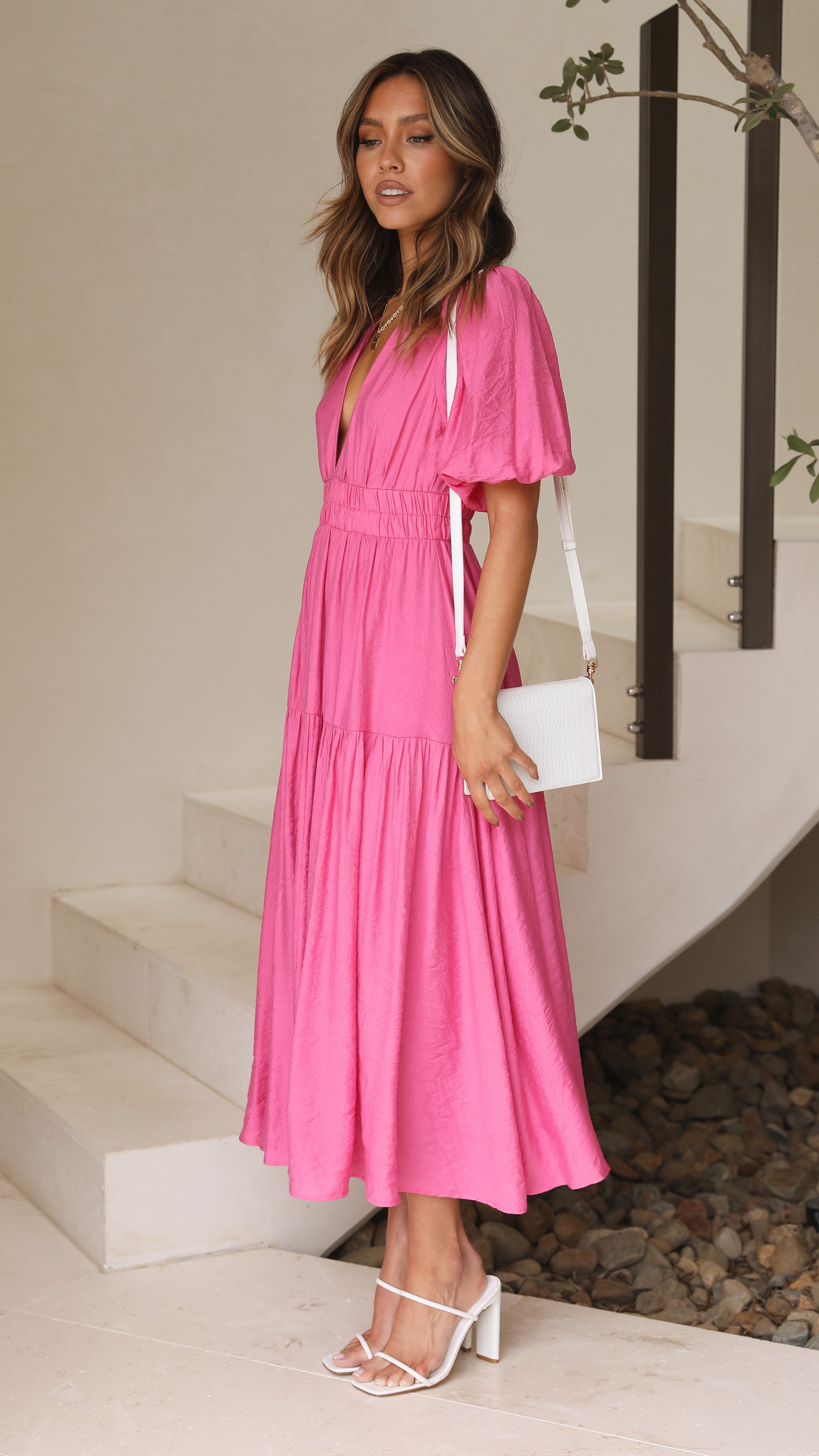 Erin Midi Dress - Pink - Billy J