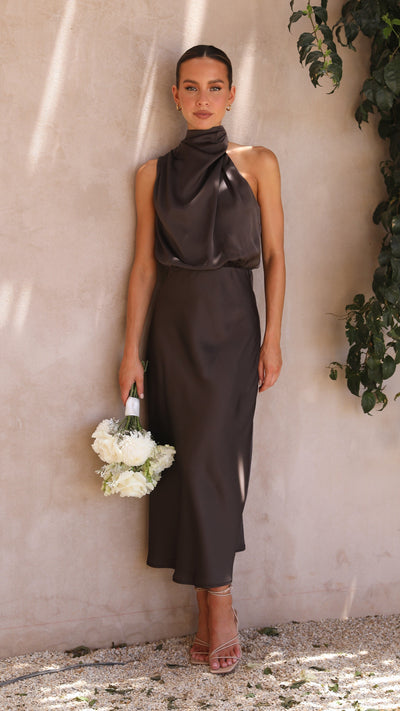 Load image into Gallery viewer, Esther Maxi Dress - Espresso - Billy J
