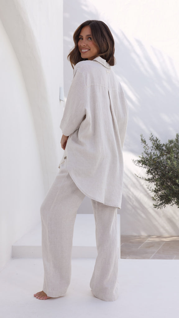 Linen Lounge Pant - Natural - Billy J