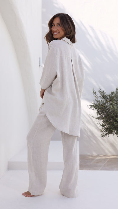 Load image into Gallery viewer, Linen Lounge Pant - Natural - Billy J
