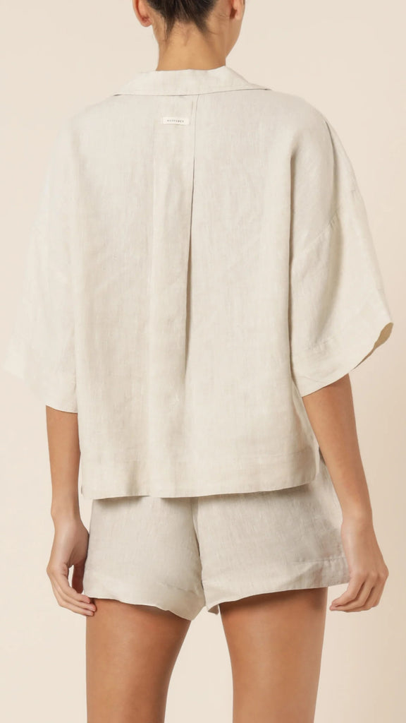 Linen Lounge Shirt - Natural - Billy J