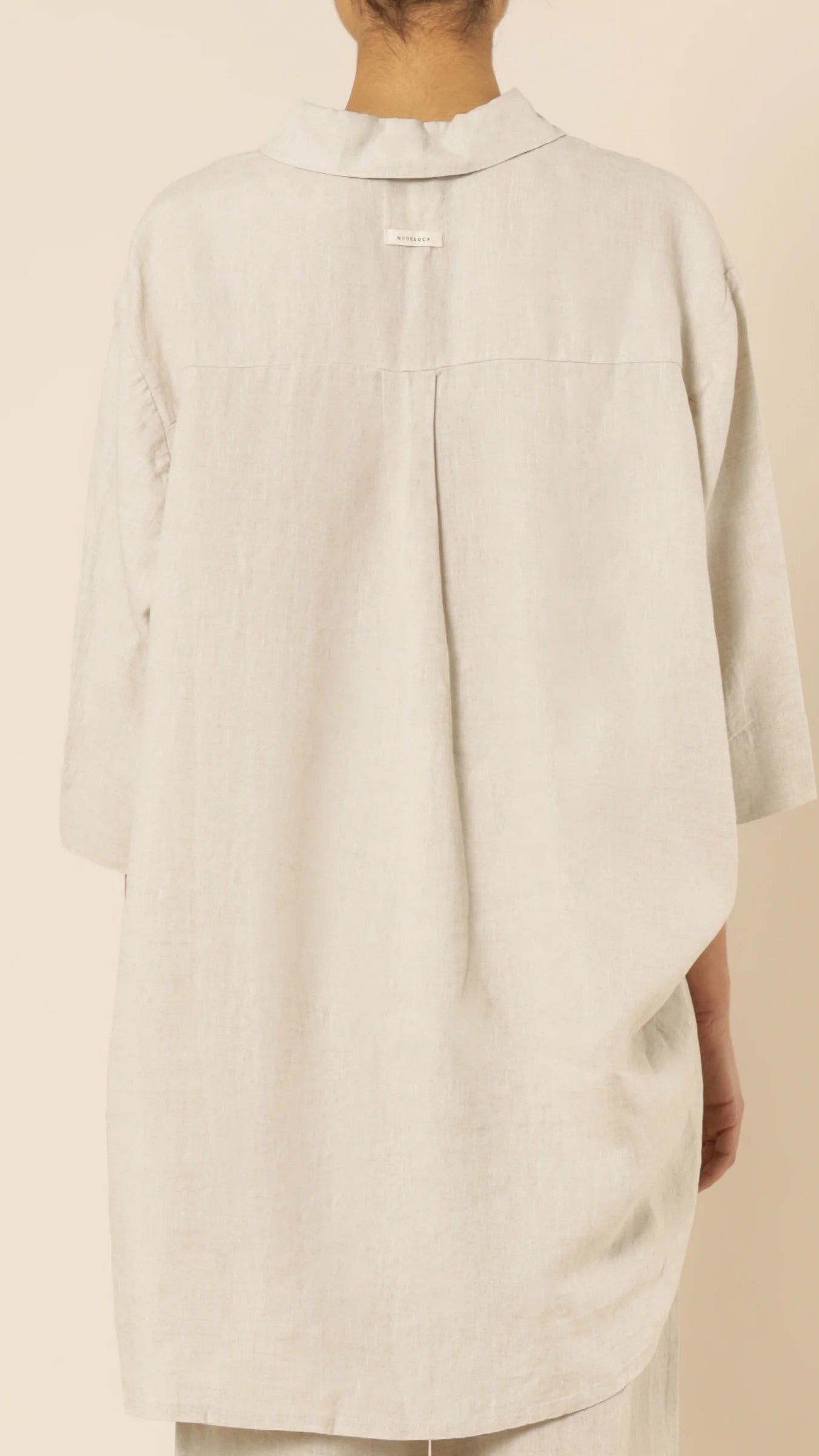 Lounge Linen Longline Shirt - Natural - Billy J