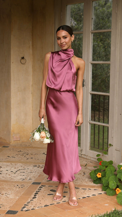 Load image into Gallery viewer, Esther Maxi Dress - Plum - Billy J
