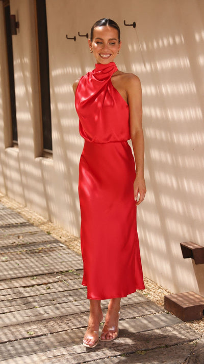 Load image into Gallery viewer, Esther Maxi Dress - Red - Billy J
