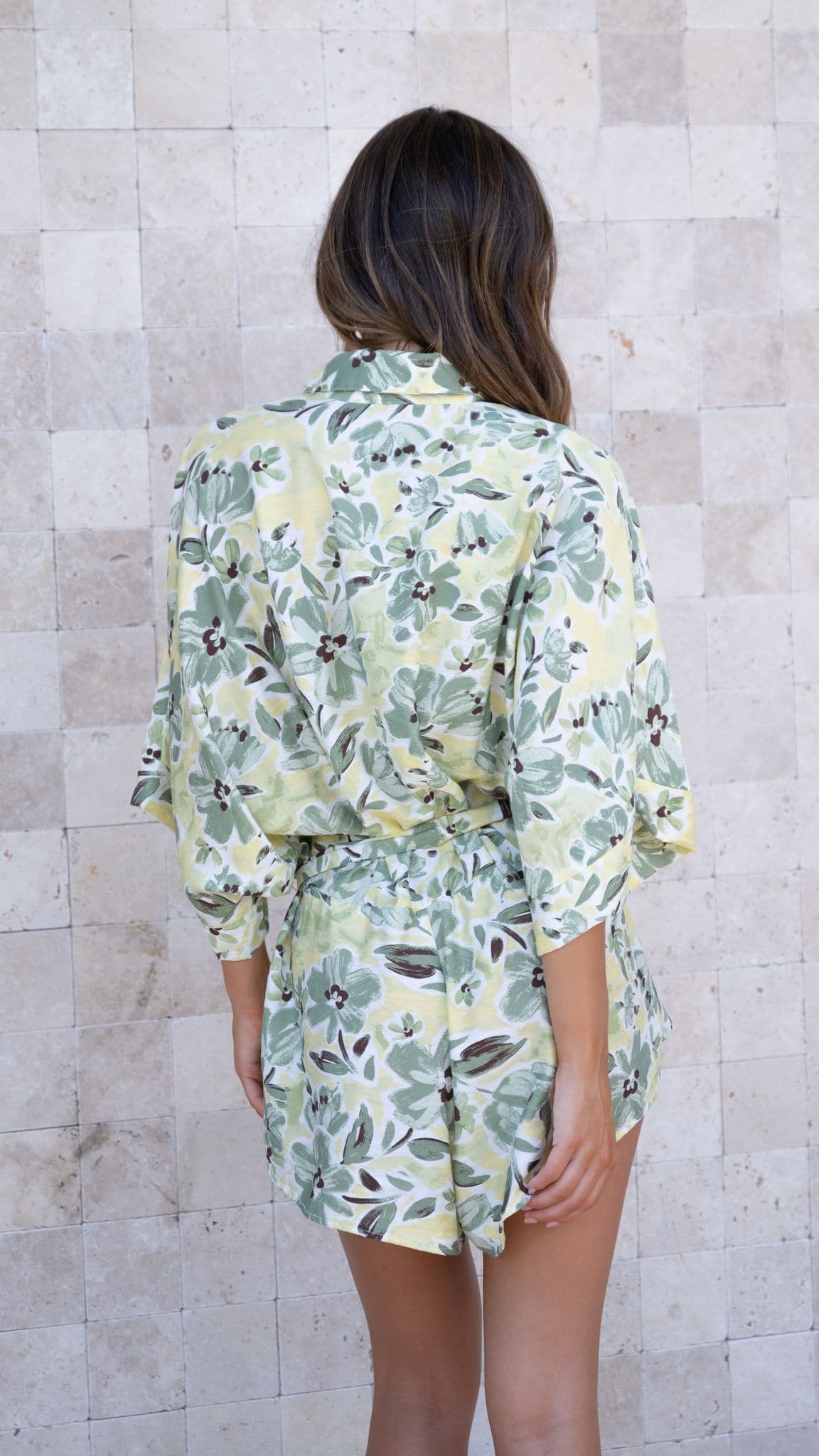 Bailin Playsuit - Green Floral - Billy J