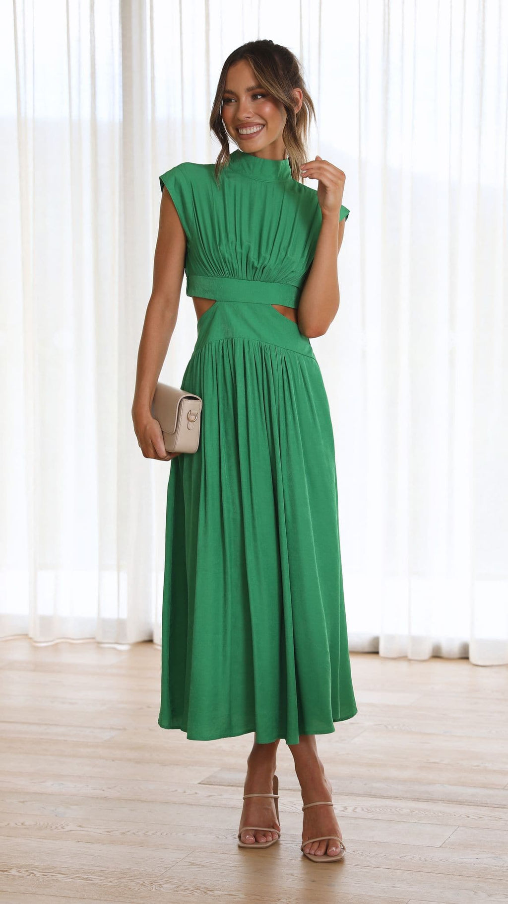 Cindie Midi Dress - Green - Billy J