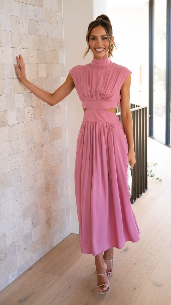 Cindie Midi Dress - Pink - Billy J