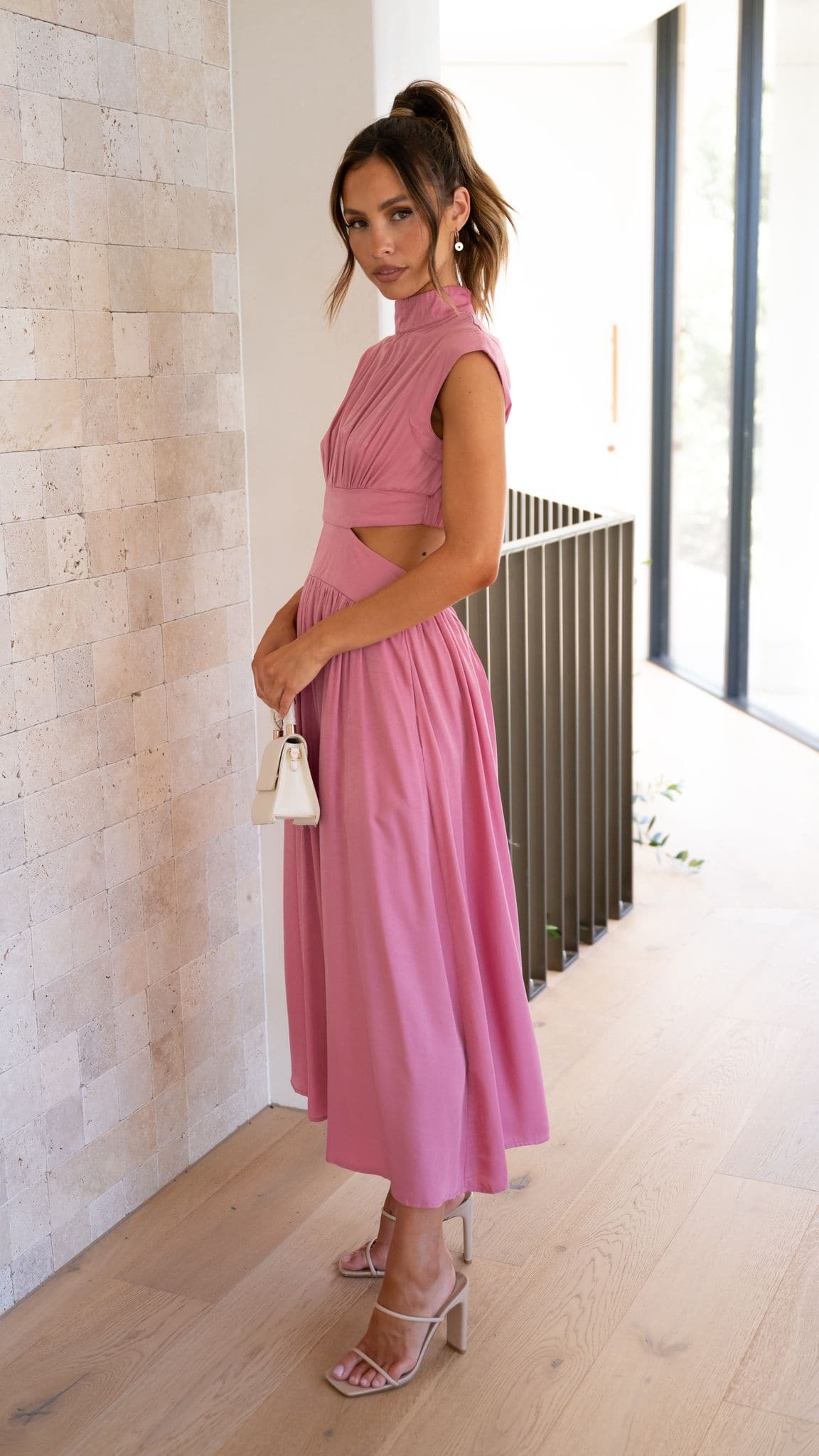 Cindie Midi Dress - Pink - Billy J