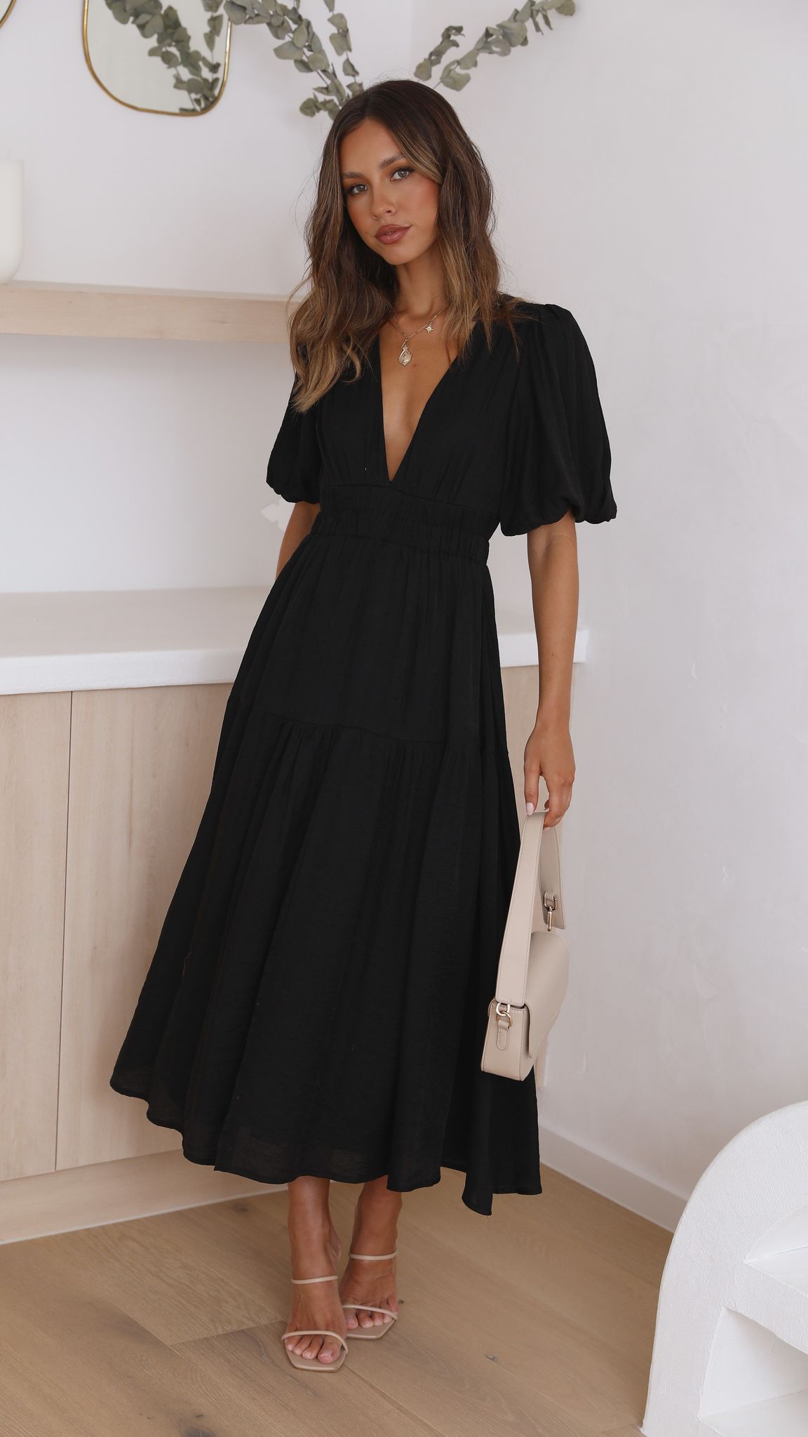 Erin Midi Dress - Black - Billy J