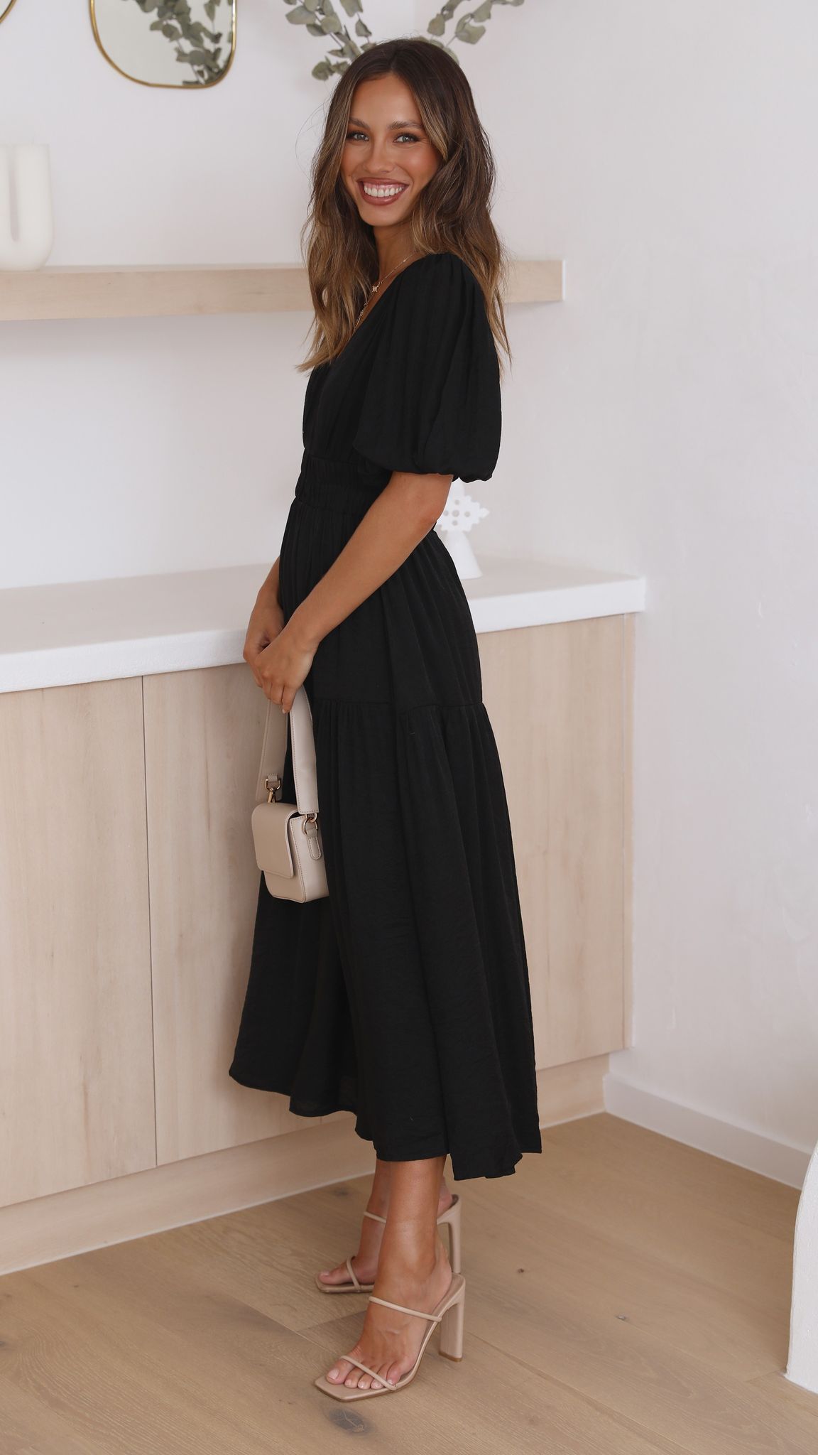 Erin Midi Dress - Black - Billy J