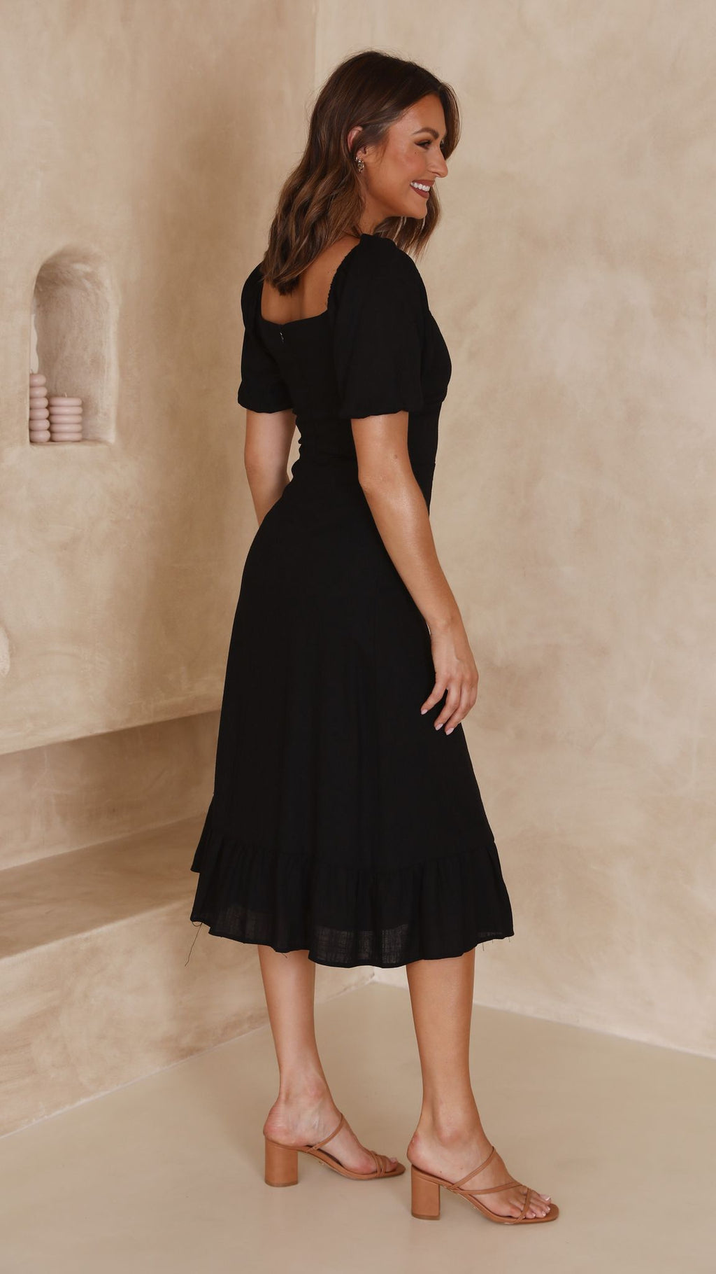 Dixie Midi Dress - Black - Billy J