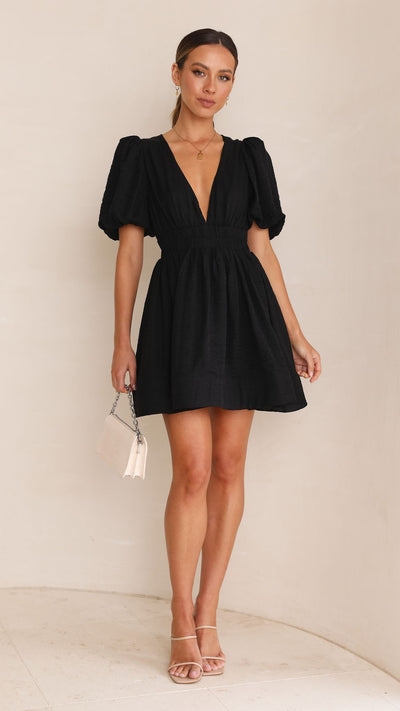 Load image into Gallery viewer, Erin Mini Dress - Black - Billy J
