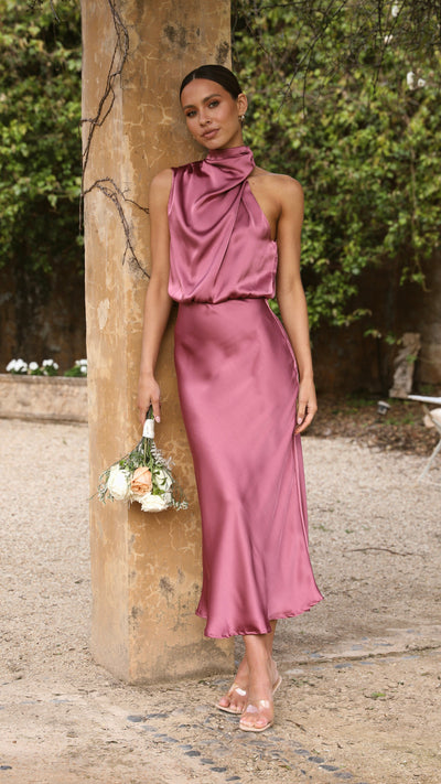 Load image into Gallery viewer, Esther Maxi Dress - Plum - Billy J
