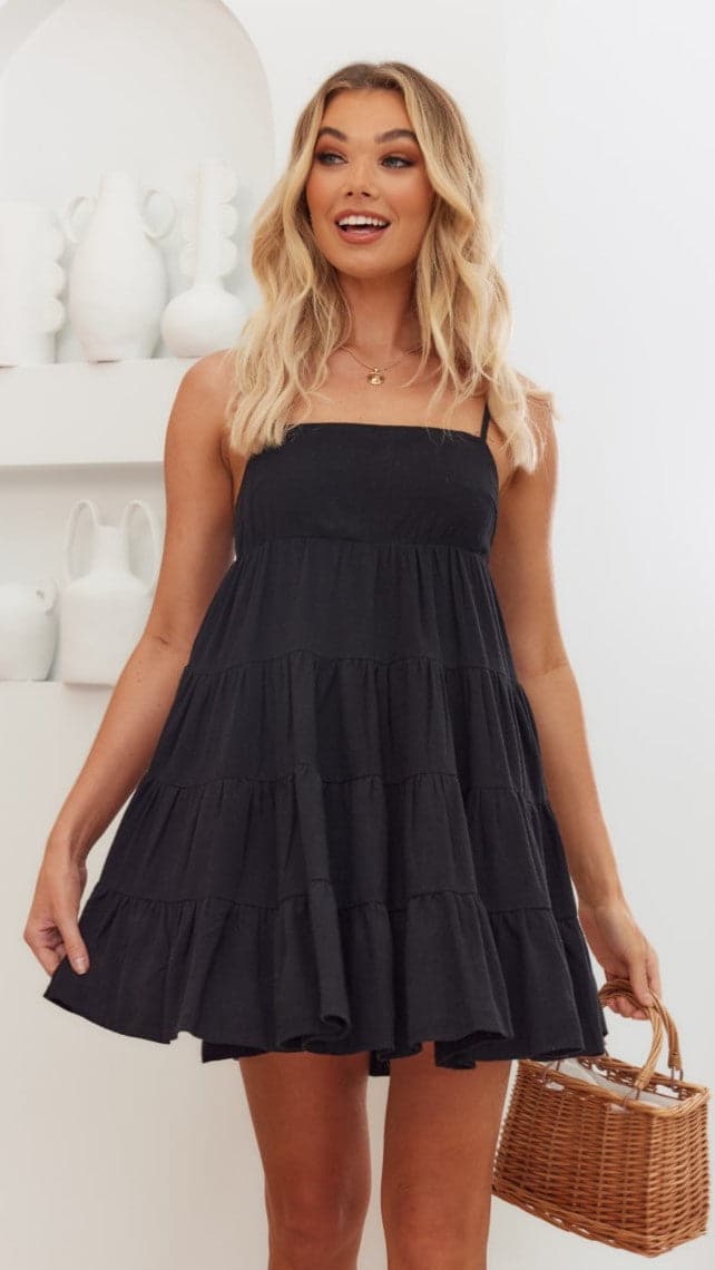 Maddison Mini Dress - Black - Billy J