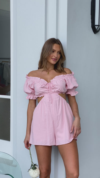 Load and play video in Gallery viewer, Vera Playsuit - Pink - Billy J
