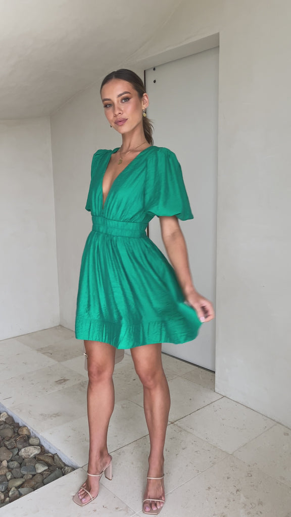 Erin Mini Dress - Emerald - Billy J