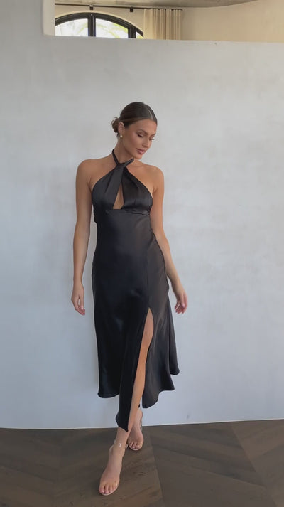 Load and play video in Gallery viewer, Amalia Maxi Dress - Black - Billy J
