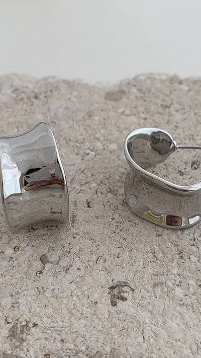 Load image into Gallery viewer, Erin Hoop Earrings - Silver - Billy J
