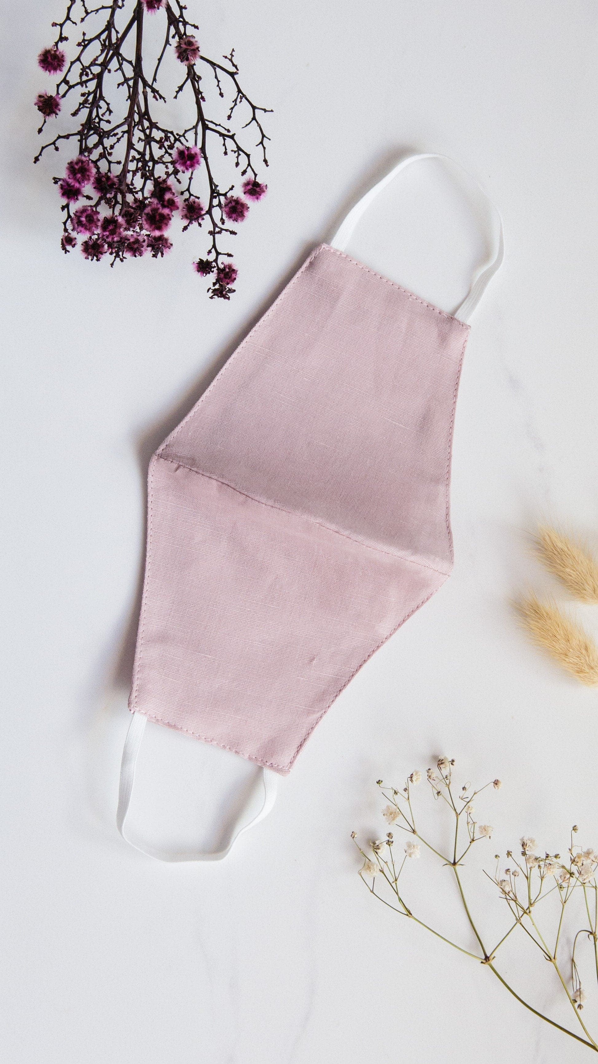 Linen/Satin Reusable Face Mask - Light Pink - Billy J