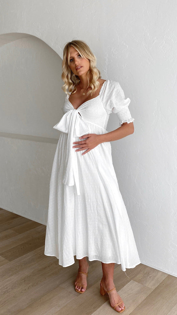 Cierra Midi Dress - White - Billy J