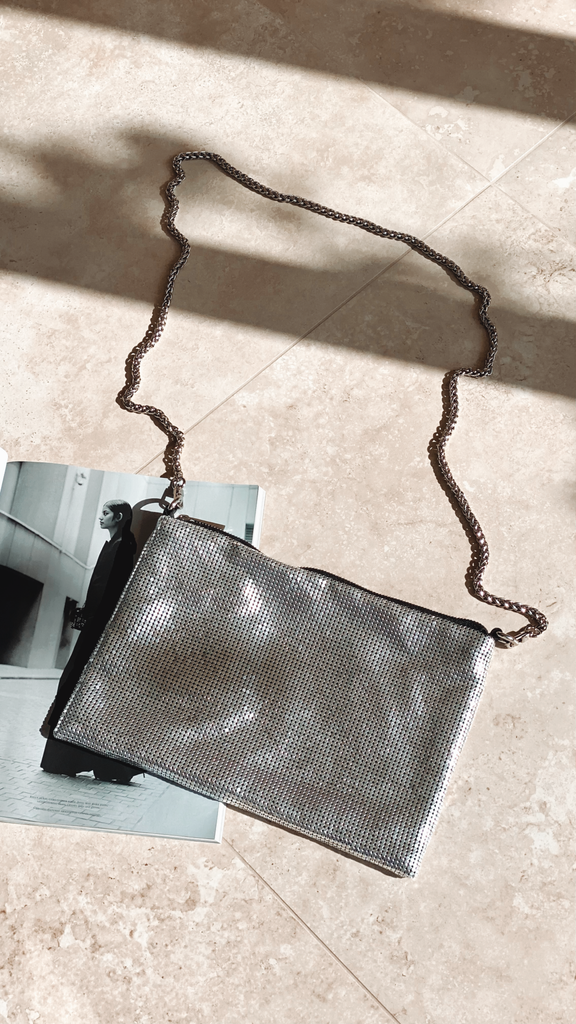 Chain Mesh Small Bag - Silver - Billy J