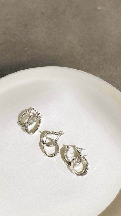 Load image into Gallery viewer, Maya Twist Earrings Set - Silver - Billy J
