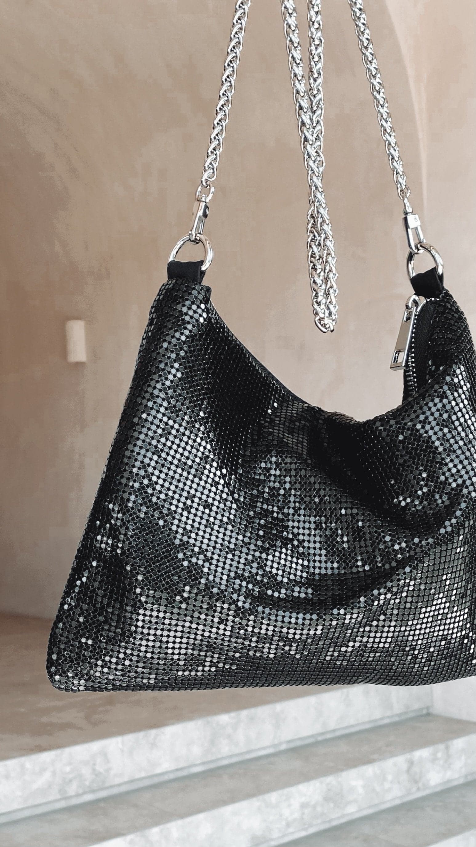 Chain Mesh Bag - Black - Billy J