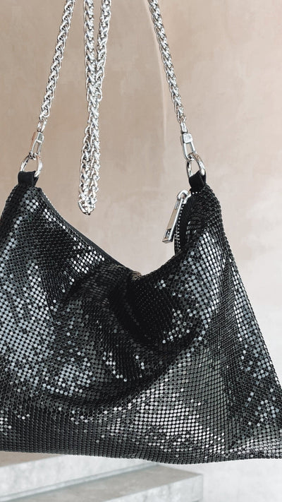 Load image into Gallery viewer, Chain Mesh Bag - Black - Billy J
