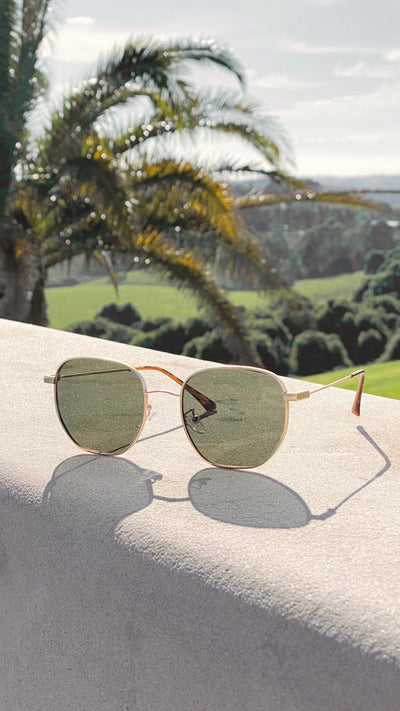 Load image into Gallery viewer, Karmen Sunglasses - Moss/Gold - Billy J
