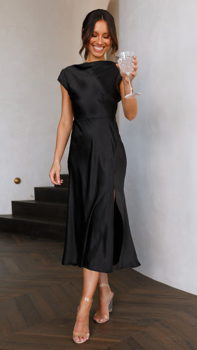 Load image into Gallery viewer, Ivana Midi Dress - Black - Billy J
