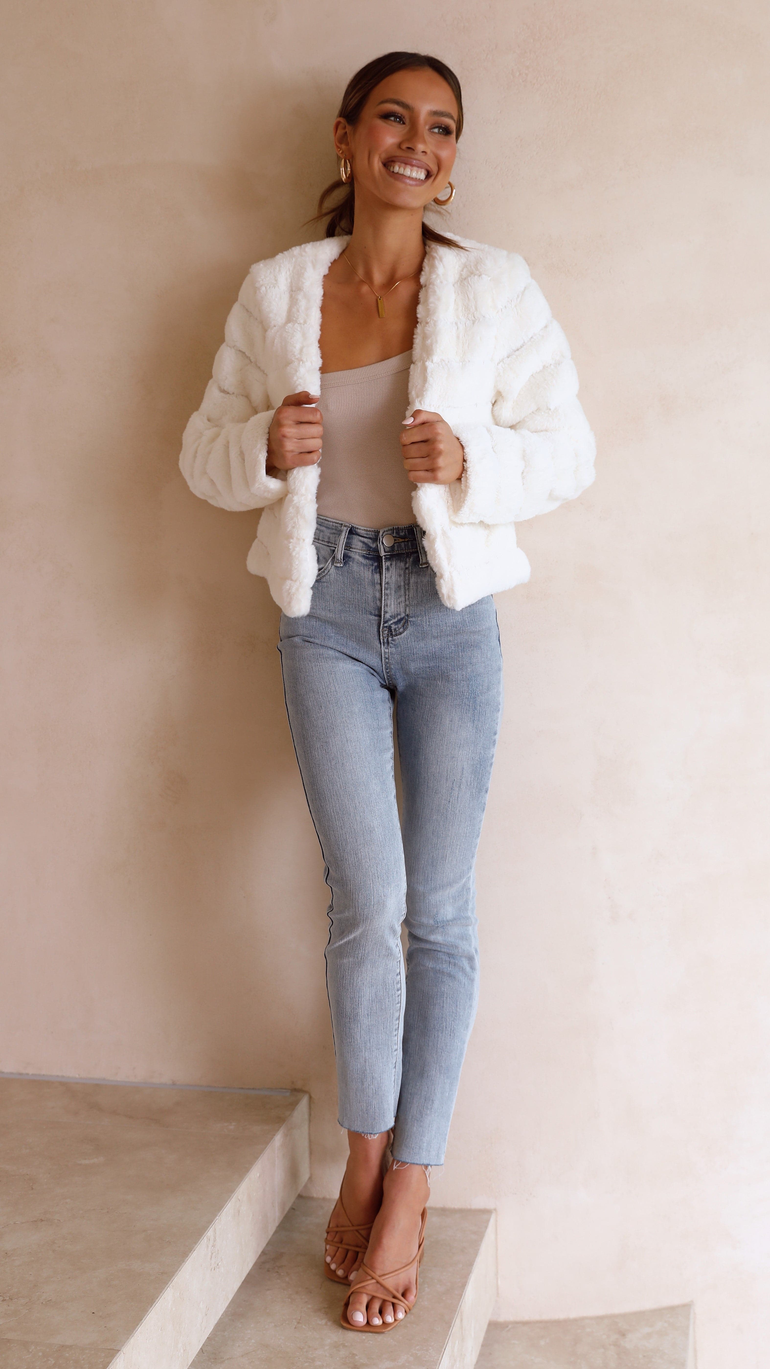 Tully Crop Jacket - White - Billy J