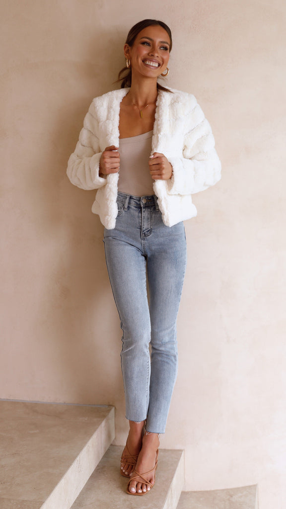 Tully Crop Jacket - White - Billy J