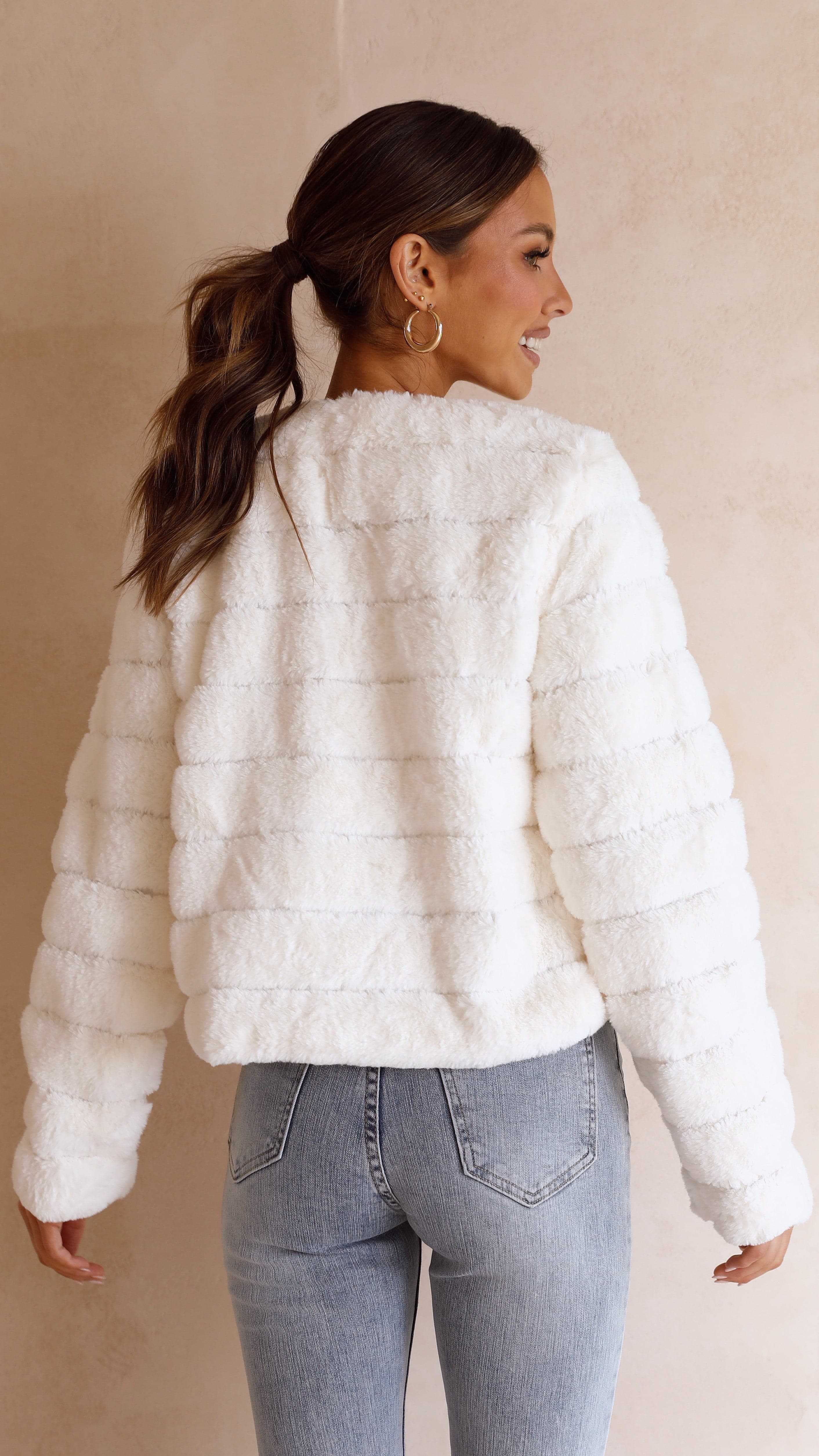 Tully Crop Jacket - White - Billy J