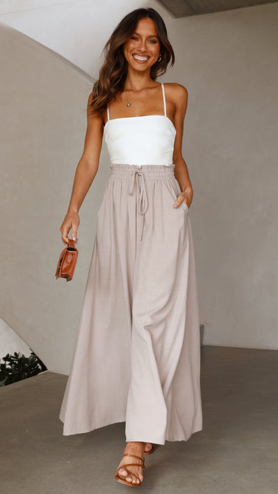 Load image into Gallery viewer, Avery Wide Leg Pants - Beige - Billy J
