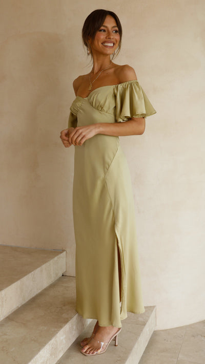 Load image into Gallery viewer, Louisa Midi Dress - Olive - Billy J
