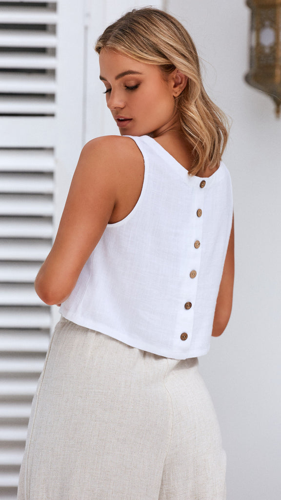 Persephone Crop Top - White - Billy J